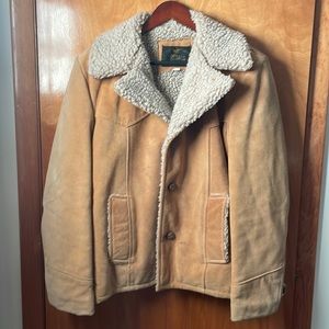 Genuine leather shearling coat